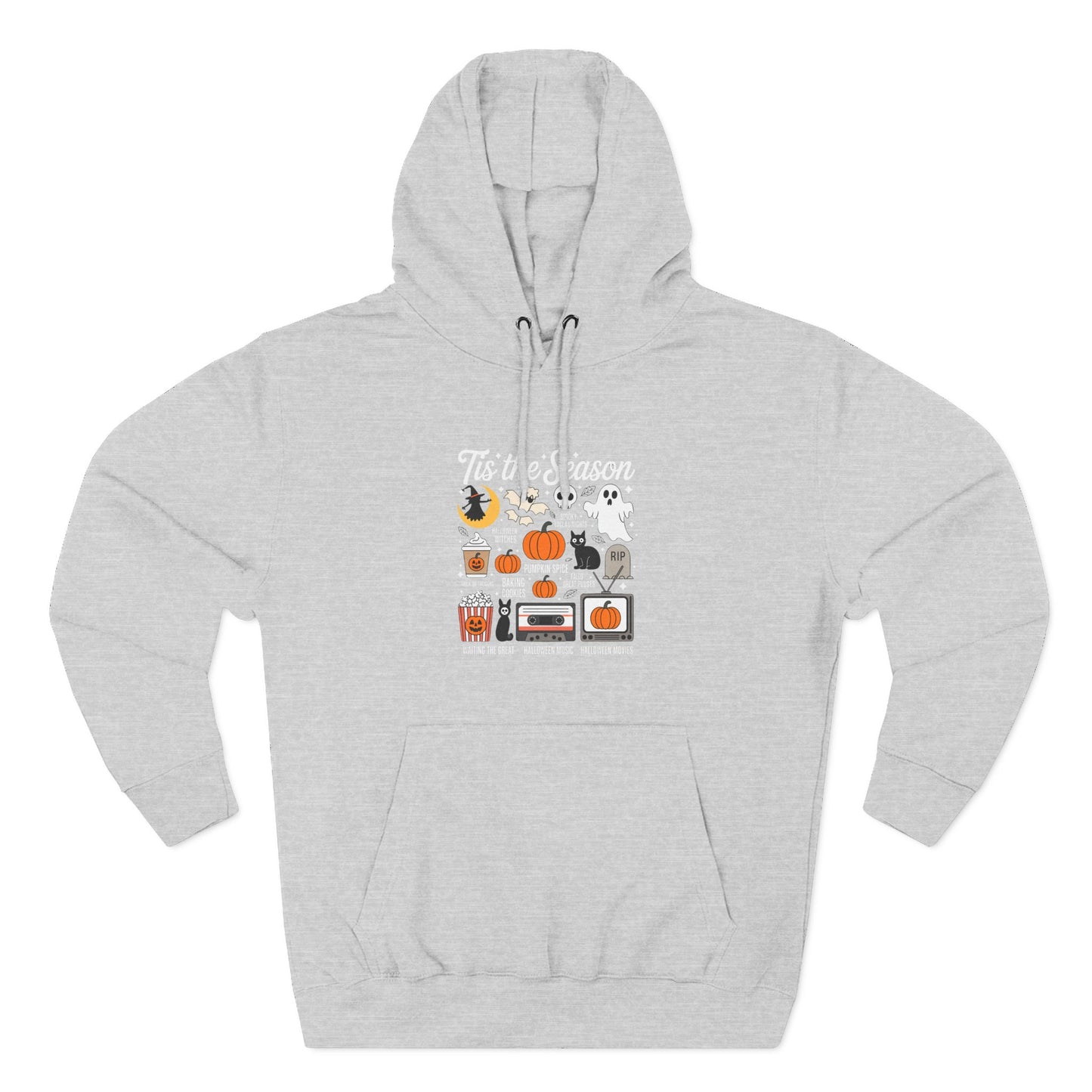 Halloween Three-Panel Fleece Hoodie, Cozy Fall Apparel, Spooky Season Sweatshirt, Ghostly Hoodie, Pumpkin Outfit - Toddcraft