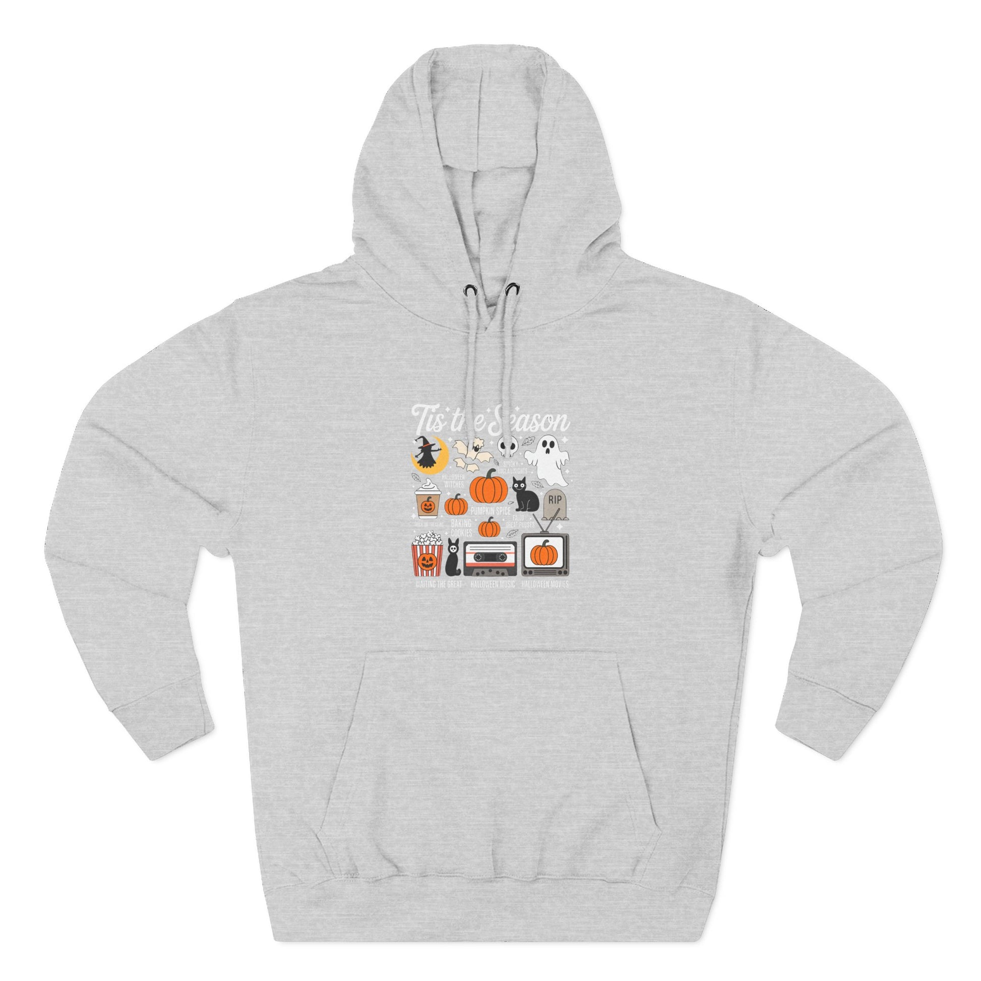 Halloween Three-Panel Fleece Hoodie, Cozy Fall Apparel, Spooky Season Sweatshirt, Ghostly Hoodie, Pumpkin Outfit - Toddcraft