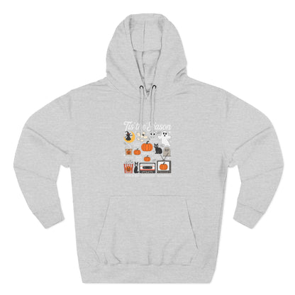 Halloween Three-Panel Fleece Hoodie, Cozy Fall Apparel, Spooky Season Sweatshirt, Ghostly Hoodie, Pumpkin Outfit - Toddcraft