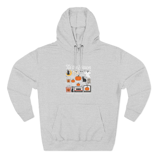 Halloween Three-Panel Fleece Hoodie, Cozy Fall Apparel, Spooky Season Sweatshirt, Ghostly Hoodie, Pumpkin Outfit - Toddcraft