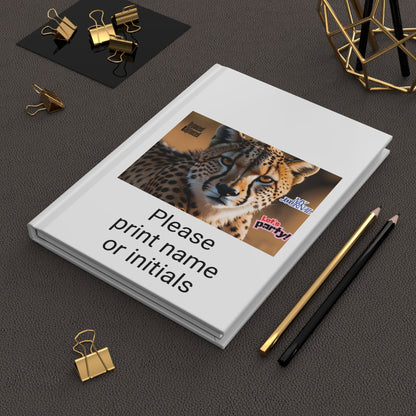 Personalized Cheetah Hardcover Journal - Custom Notebook