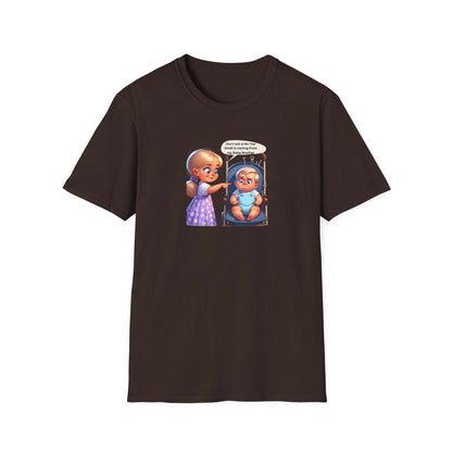 Unisex Softstyle T-Shirt featuring a cartoon design, made from soft, ethically sourced materials.