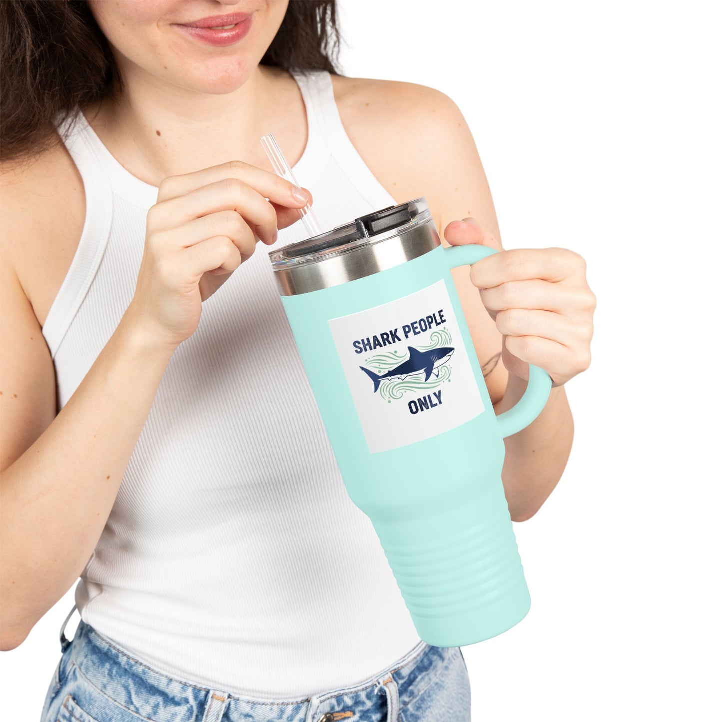 Shark People Only 40oz Insulated Travel Mug