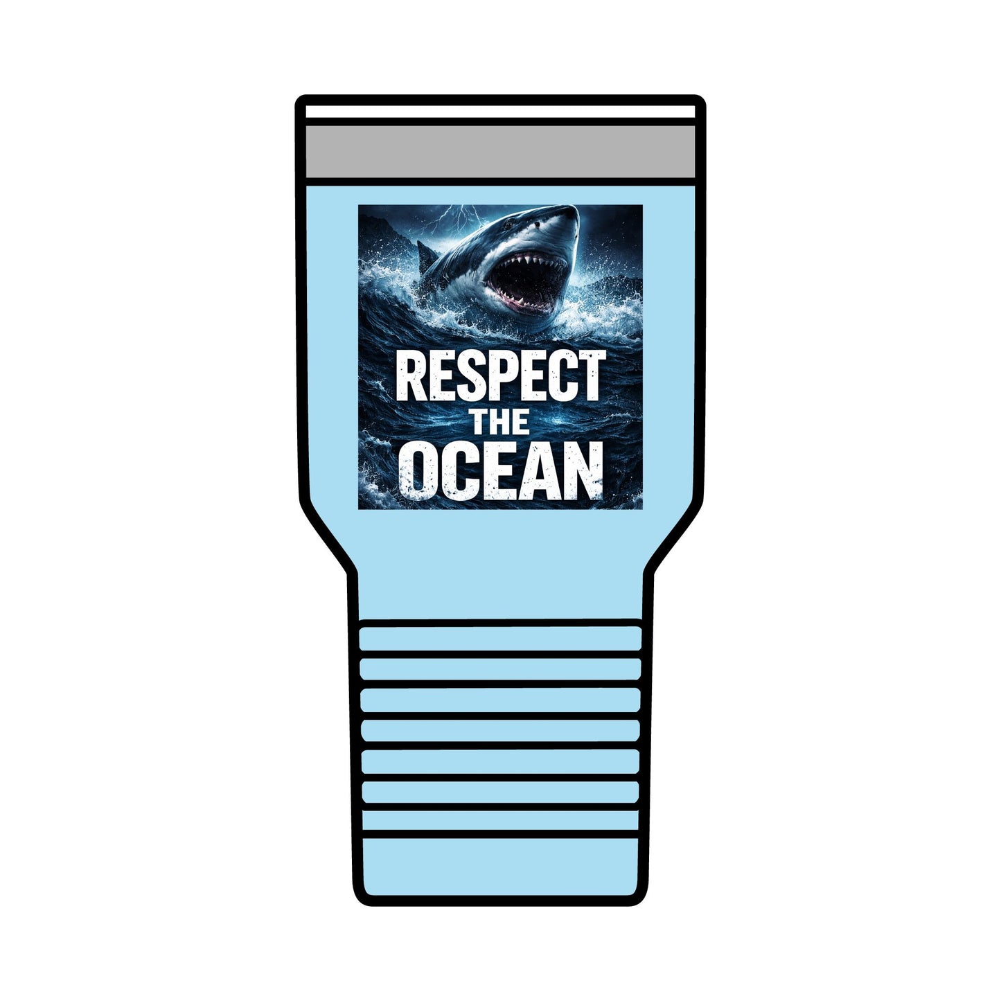 Respect The Ocean 30oz Tumbler — Shark Conservation Insulated Travel Cup