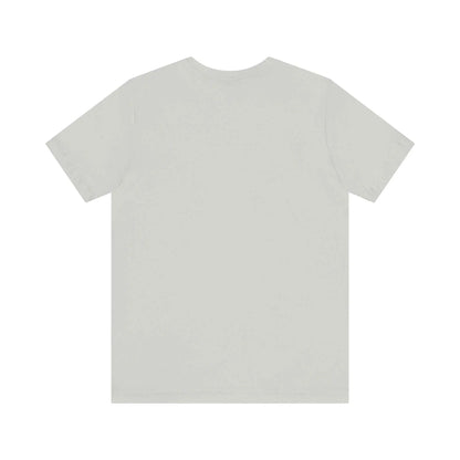 Unisex Jersey Short Sleeve Tee, classic fit, soft cotton, ribbed collar, light grey.