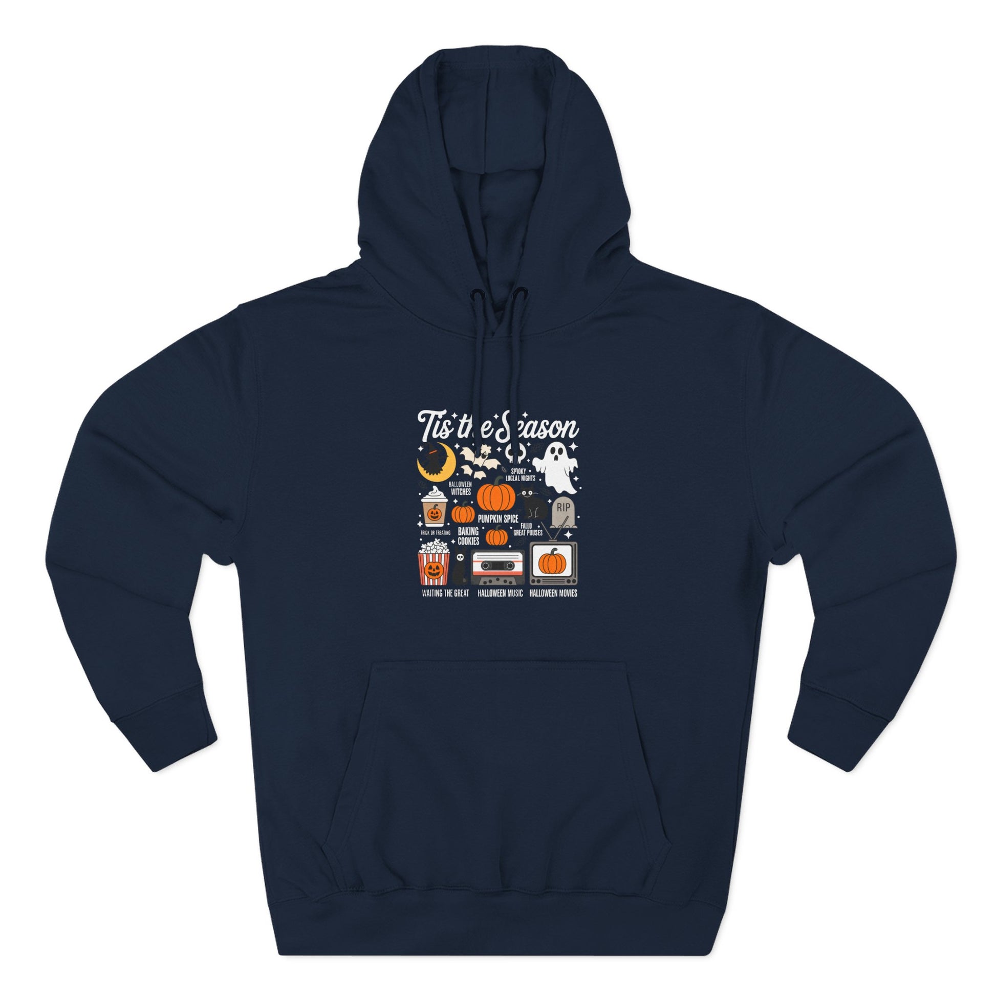 Halloween Three-Panel Fleece Hoodie, Cozy Fall Apparel, Spooky Season Sweatshirt, Ghostly Hoodie, Pumpkin Outfit - Toddcraft