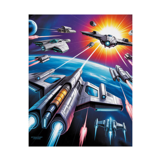Futuristic Space Art Poster, Retro Sci-Fi Wall Decor, Geek Room Decoration, Gift for Gamers, Home Office Art - Toddcraft