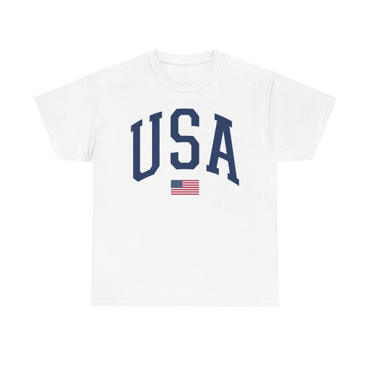 Unisex Heavy Cotton Tee USA Flag