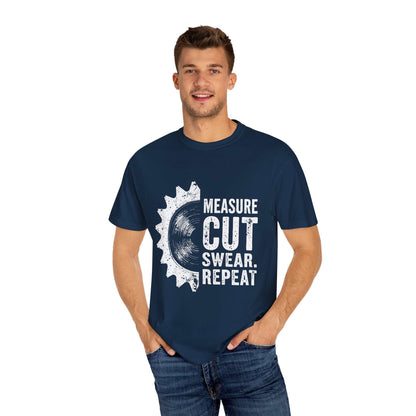 Unisex Garment-Dyed T-shirt, Comfort Colors 1717, navy blue, graphic text design, relaxed fit, 100% ring-spun cotton.