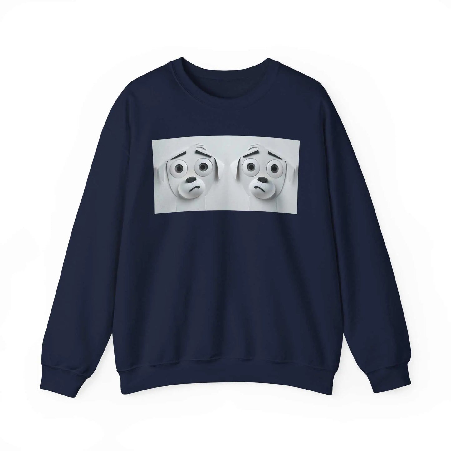 Sarcastic Dog Face 3D Sweatshirt with ribbed crewneck and cozy blend fabric.