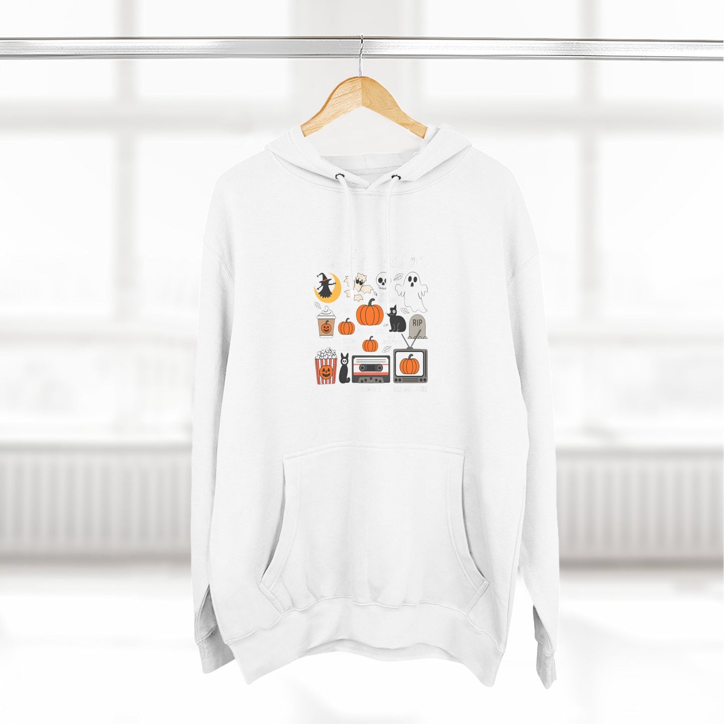 Halloween Three-Panel Fleece Hoodie, Cozy Fall Apparel, Spooky Season Sweatshirt, Ghostly Hoodie, Pumpkin Outfit - Toddcraft