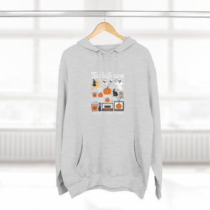 Halloween Three-Panel Fleece Hoodie, Cozy Fall Apparel, Spooky Season Sweatshirt, Ghostly Hoodie, Pumpkin Outfit - Toddcraft