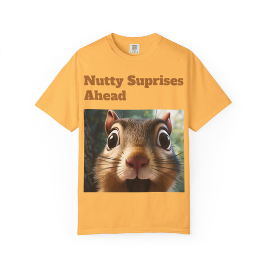 Nutty Surprises Ahead T-Shirt | Funny Animal Tee, Gift for Nature Lovers, Casual Wear, Birthday Present, Unique Graphic Shirt