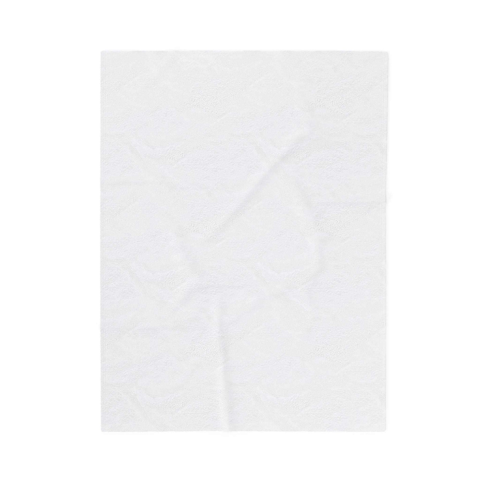 Velveteen plush blanket for dog lovers with customizable one-sided print, available in three sizes.