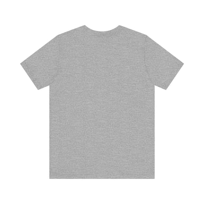 Unisex jersey short sleeve tee in gray, featuring ribbed knit collars and a classic crew neckline.