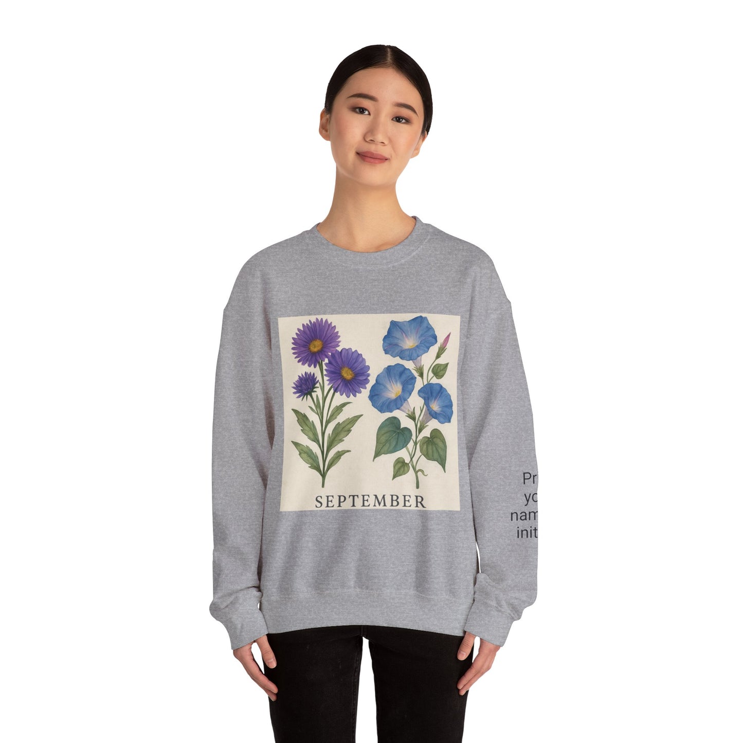 Personalized Crewneck Sweatshirt with Initials - Custom Unisex Pullover