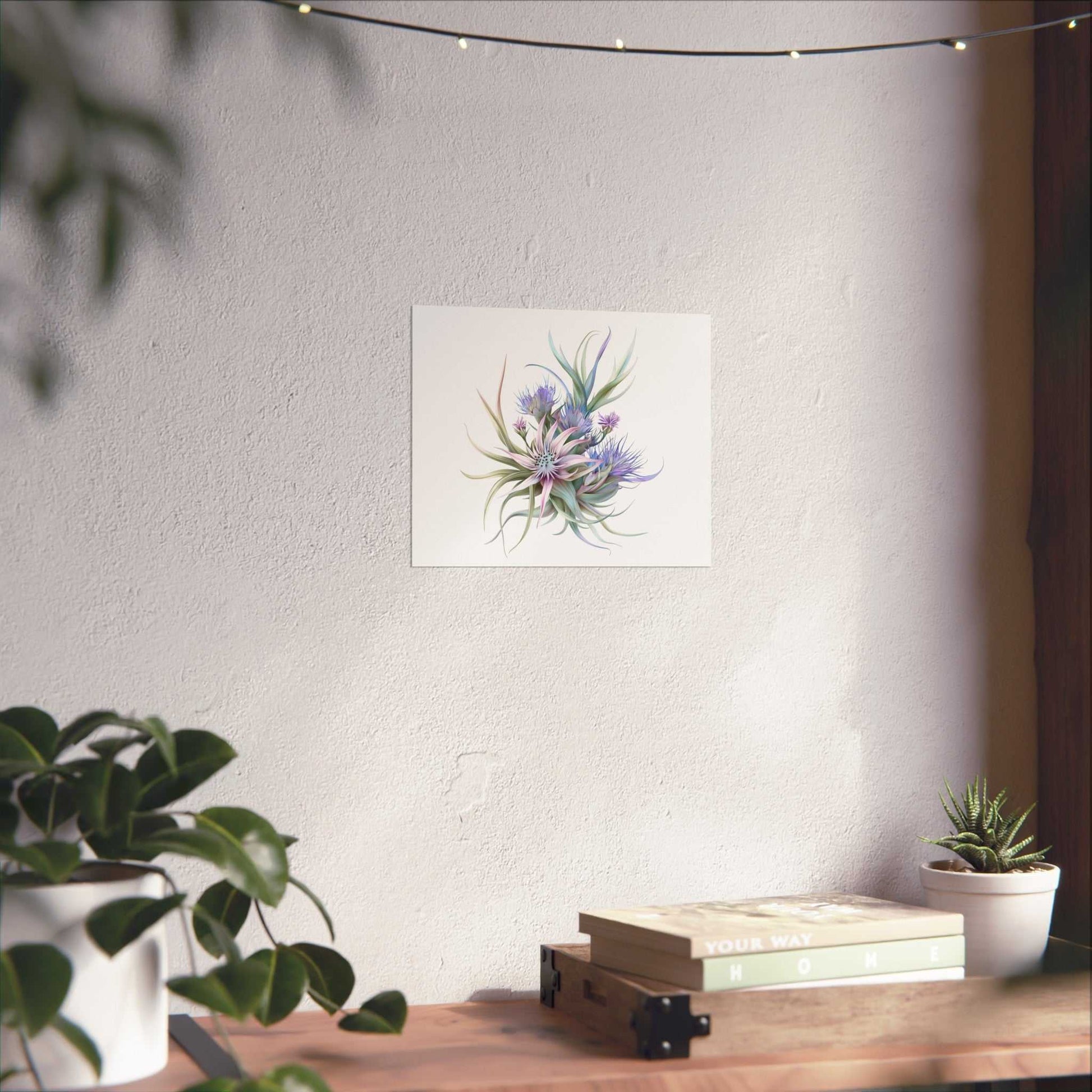 Fine Art Posters on a textured wall, showcasing a crisp Giclée print with vibrant colors on matte gallery-grade paper.