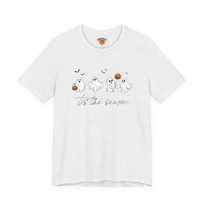 Ghostly Autumn Vibes Tee, Halloween T-Shirt, Unisex Pumpkin Shirt, Fall Ghost Design Tee, Seasonal Cute Graphic Top - Toddcraft