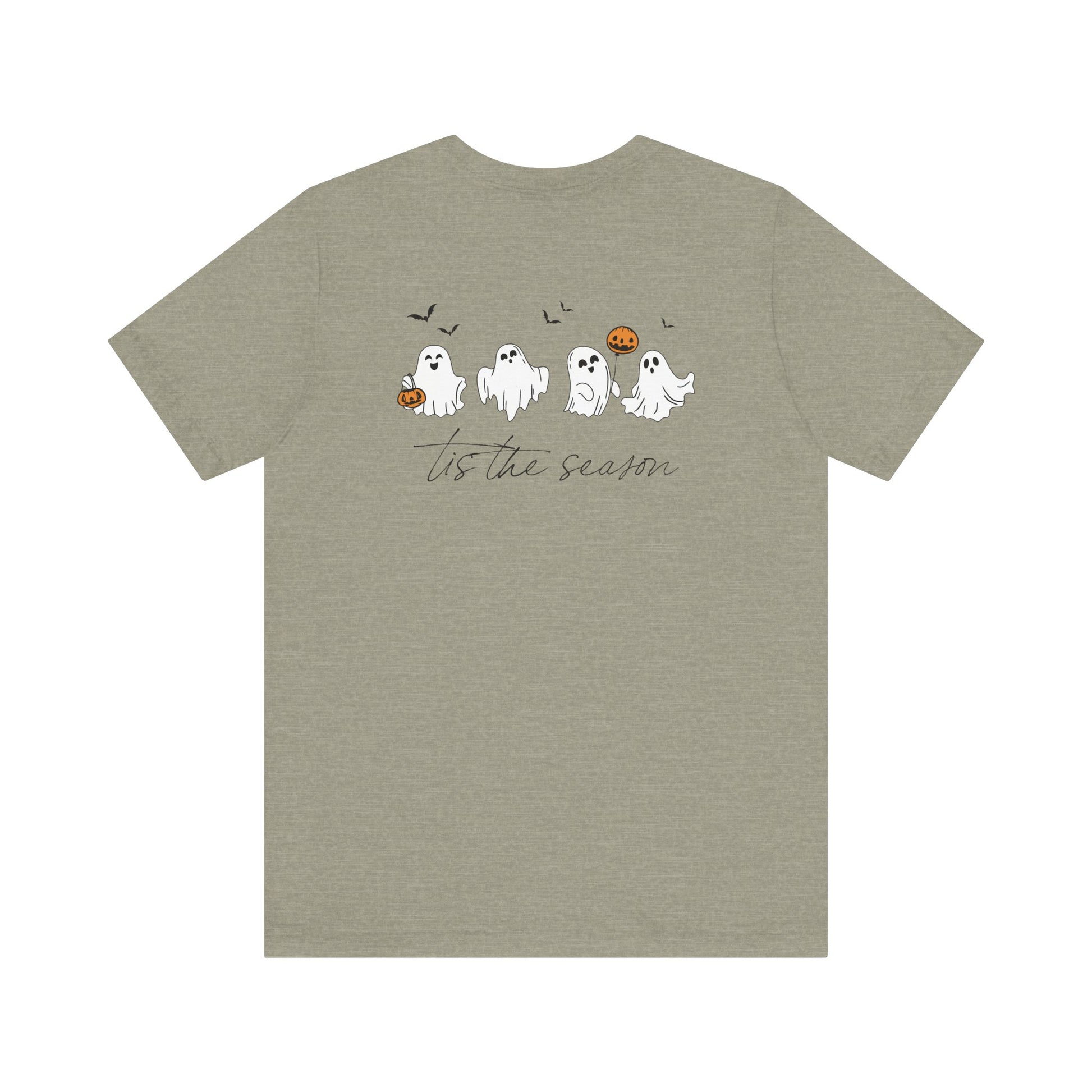 Ghostly Autumn Vibes Tee, Halloween T-Shirt, Unisex Pumpkin Shirt, Fall Ghost Design Tee, Seasonal Cute Graphic Top - Toddcraft