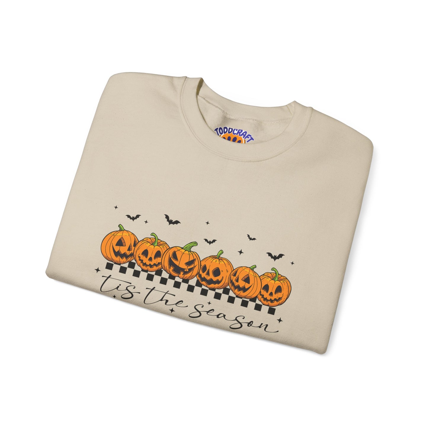 Halloween Pumpkin Crewneck Sweatshirt, Cozy Fall Sweatshirt, Unisex Halloween Apparel, Pumpkin Lover Gift, Spooky Season Clothing - Toddcraft