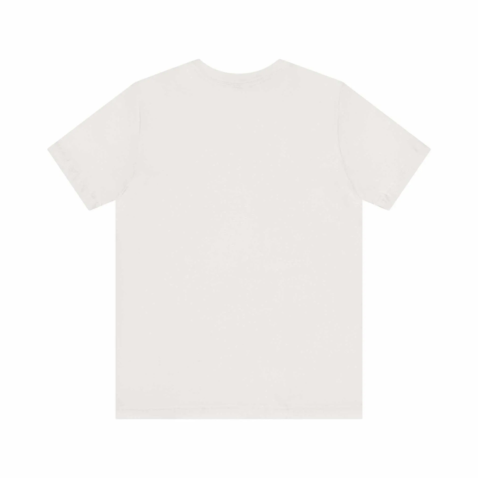 Unisex jersey short sleeve tee in soft cream color, featuring a classic fit, lightweight fabric, and crew neckline.