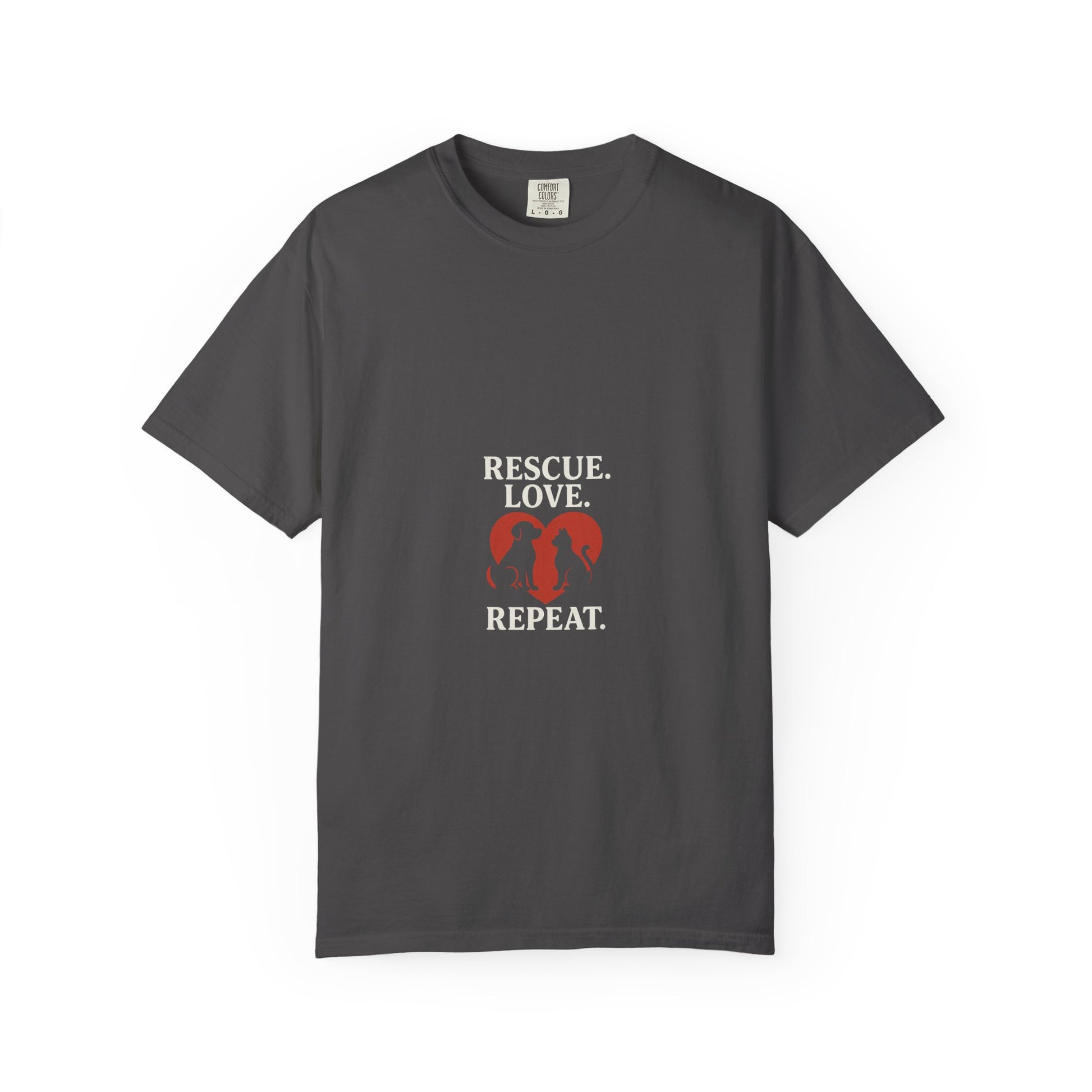 Dog Lover Unisex T-shirt - 'Rescue | Repeat' Shirt for Animal Rights Advocates, Gifts for Pet Owners, Casual Wear, Eco-Friendly Fashion - Toddcraft
