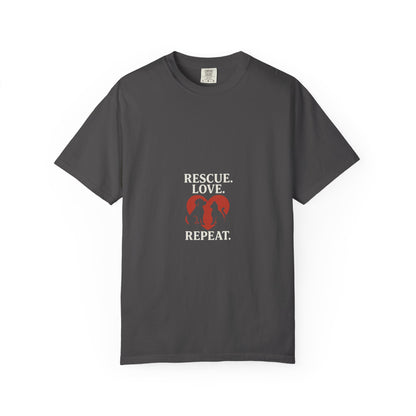Dog Lover Unisex T-shirt - 'Rescue | Repeat' Shirt for Animal Rights Advocates, Gifts for Pet Owners, Casual Wear, Eco-Friendly Fashion - Toddcraft