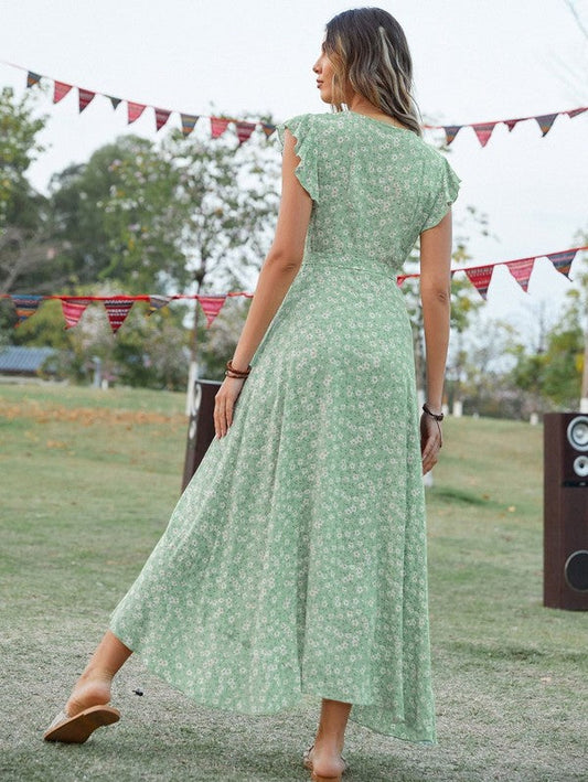 Floral Wrap Dress - Stylish & Elegant