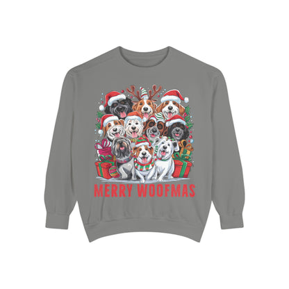 Festive Dog Sweatshirt, Merry Woofmas Sweatshirt, Unisex Holiday Clothing, Dog Lover Gift, Christmas Sweater, Cozy Winter Apparel