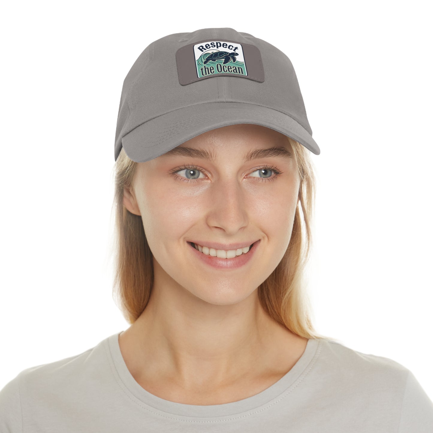 Respect the Ocean Leather Patch Dad Hat