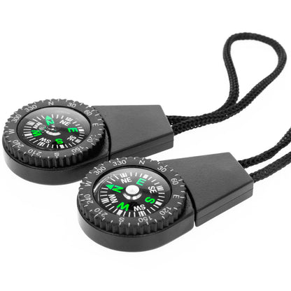 ASR Outdoor Mini Pocket Compass – Zipper Pull, Liquid-Filled, 2-Pack