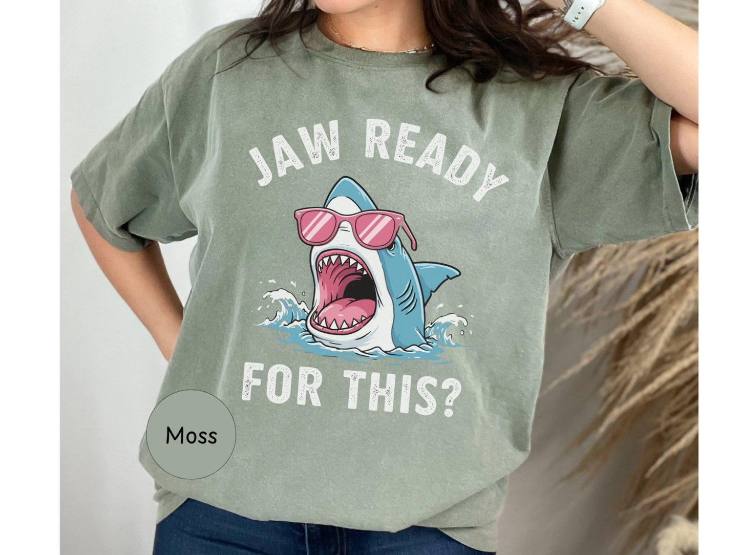 Jaw Ready For This Shark with Glasses Graphic Art T-Shirt