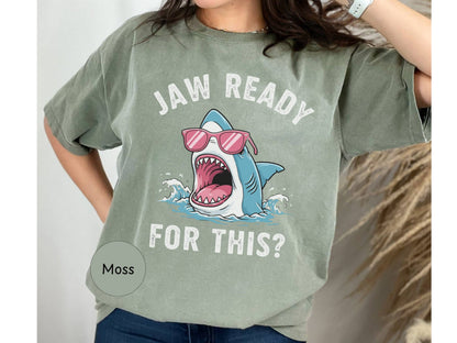 Jaw Ready For This Shark with Glasses Graphic Art T-Shirt