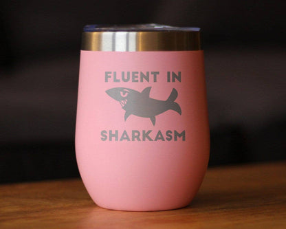 Sharkasm Insulated Wine Tumbler - Funny Shark Gifts
