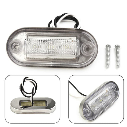 Marine LED Courtesy Lights for Boats & RVs | 12V Stainless Steel Waterproof Accent Lights (2-Pack)