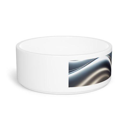 Custom ceramic pet bowl with sleek design, dishwasher and microwave-safe, 16oz capacity.