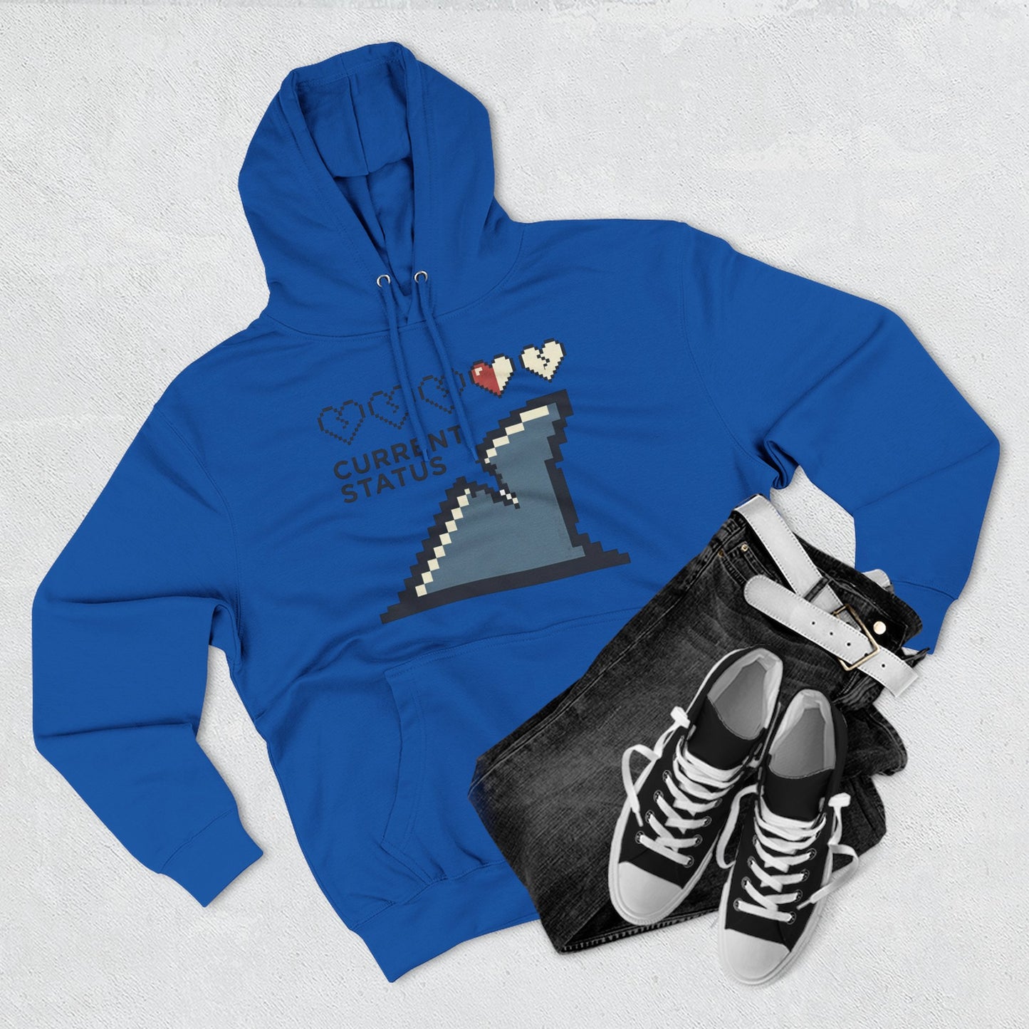 Hoodie — Pixel Wave "Current Status" Gamer Hoodie