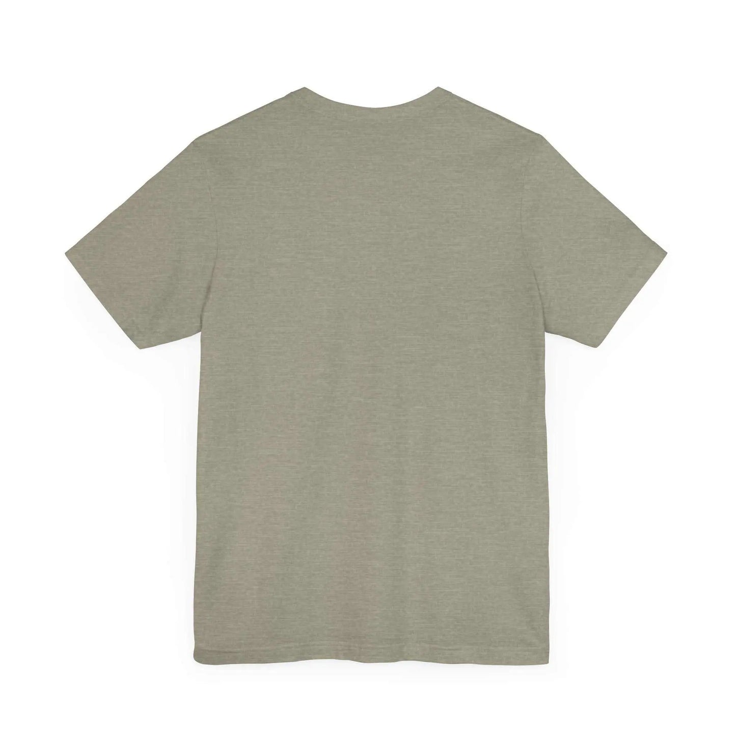 Unisex jersey short sleeve tee in olive green, featuring a classic fit and soft cotton fabric.