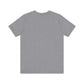 Unisex Jersey Short Sleeve Tee in gray showing back view.