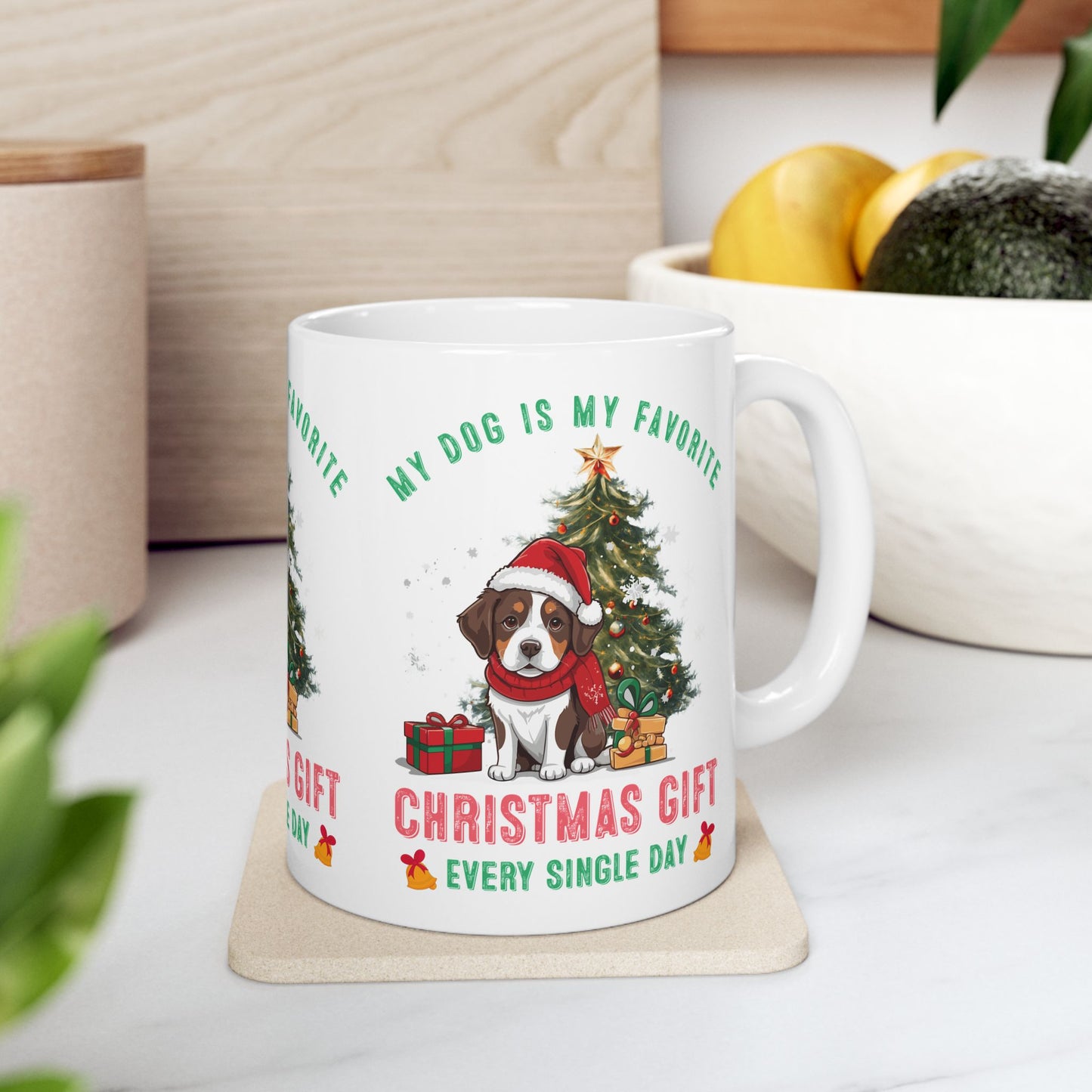Festive Dog Lover's Mug | Christmas Gift, Dog Mom Cup, Cute Holiday Mug, Pet Lover Coffee Cup, Personalized Pet Gifts