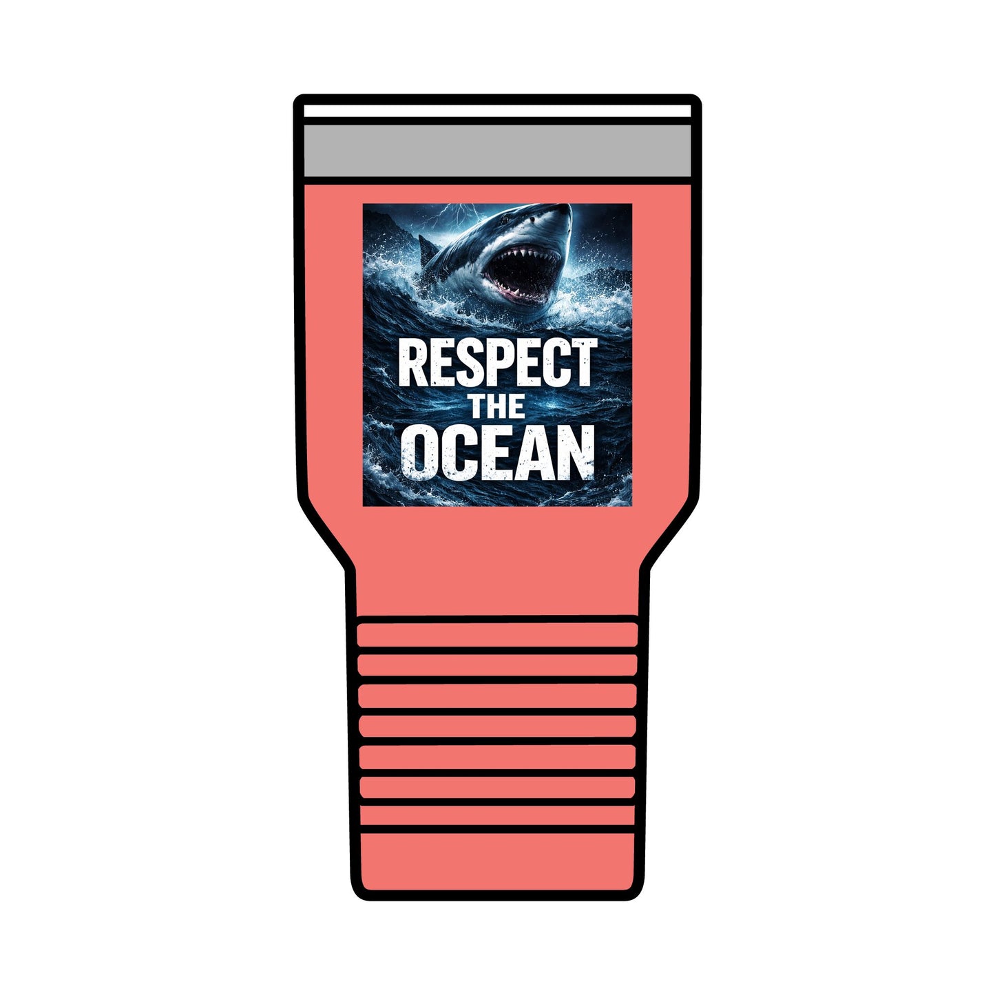Respect The Ocean 30oz Tumbler — Shark Conservation Insulated Travel Cup