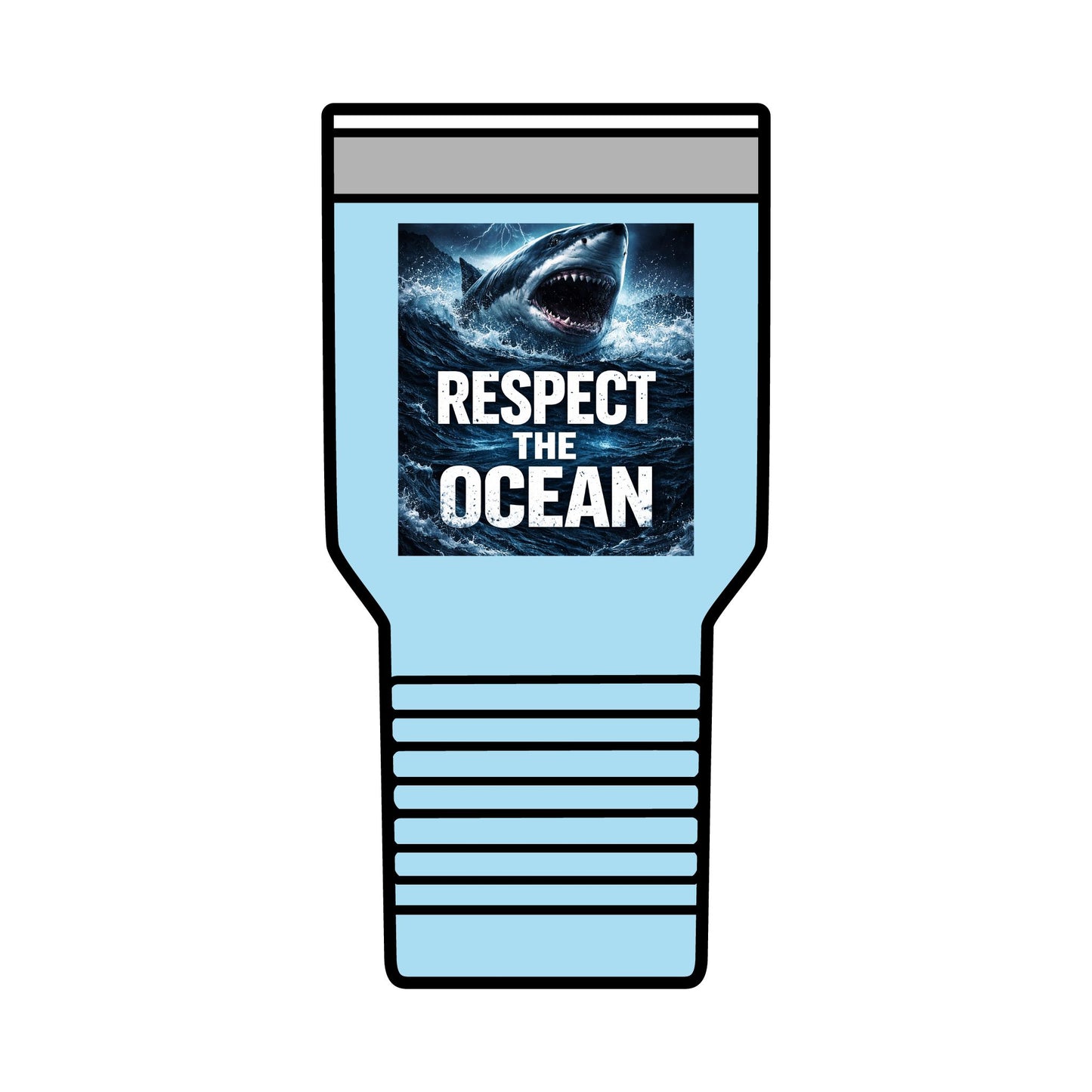 Respect The Ocean 30oz Tumbler — Shark Conservation Insulated Travel Cup