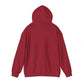 Unisex heavy blend hooded sweatshirt in red, showcasing a classic fit and cozy fabric.