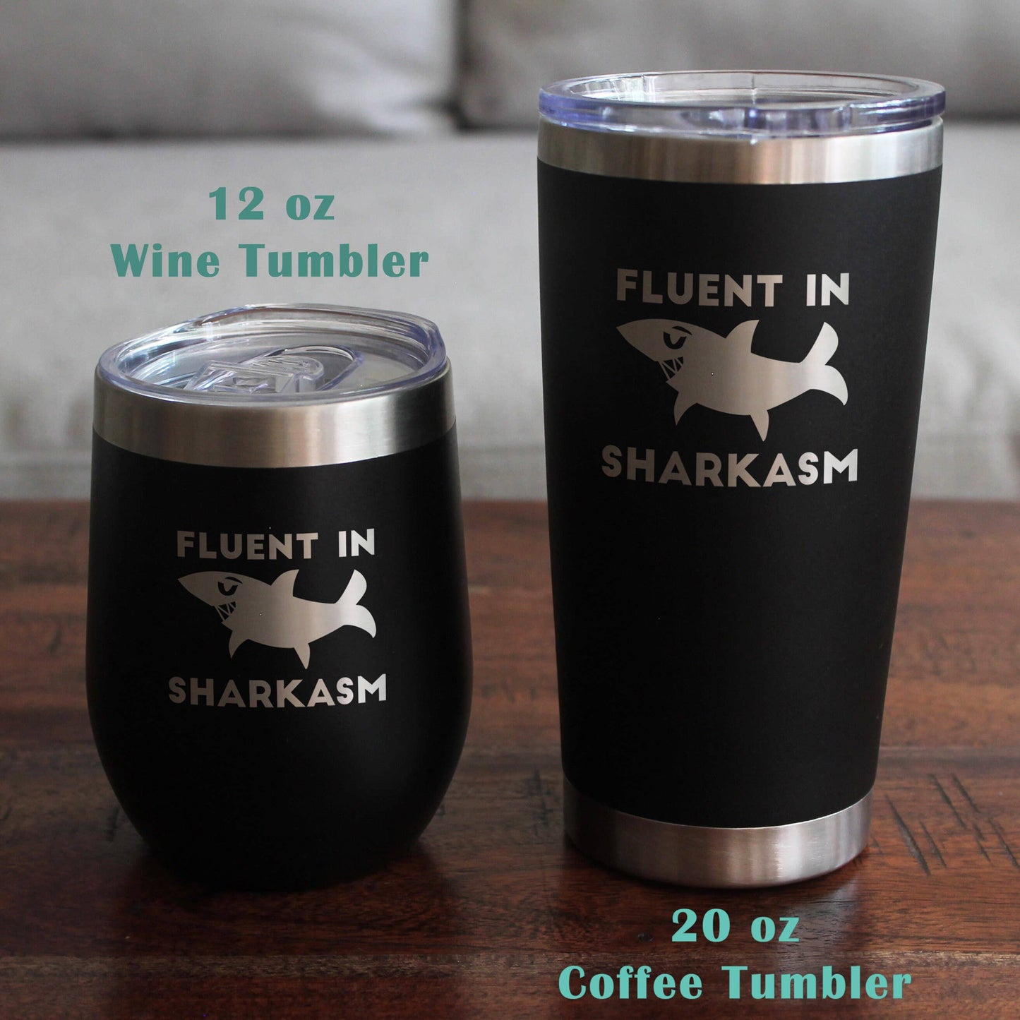 Sharkasm Insulated Wine Tumbler - Funny Shark Gifts