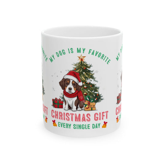 Festive Dog Lover's Mug | Christmas Gift, Dog Mom Cup, Cute Holiday Mug, Pet Lover Coffee Cup, Personalized Pet Gifts
