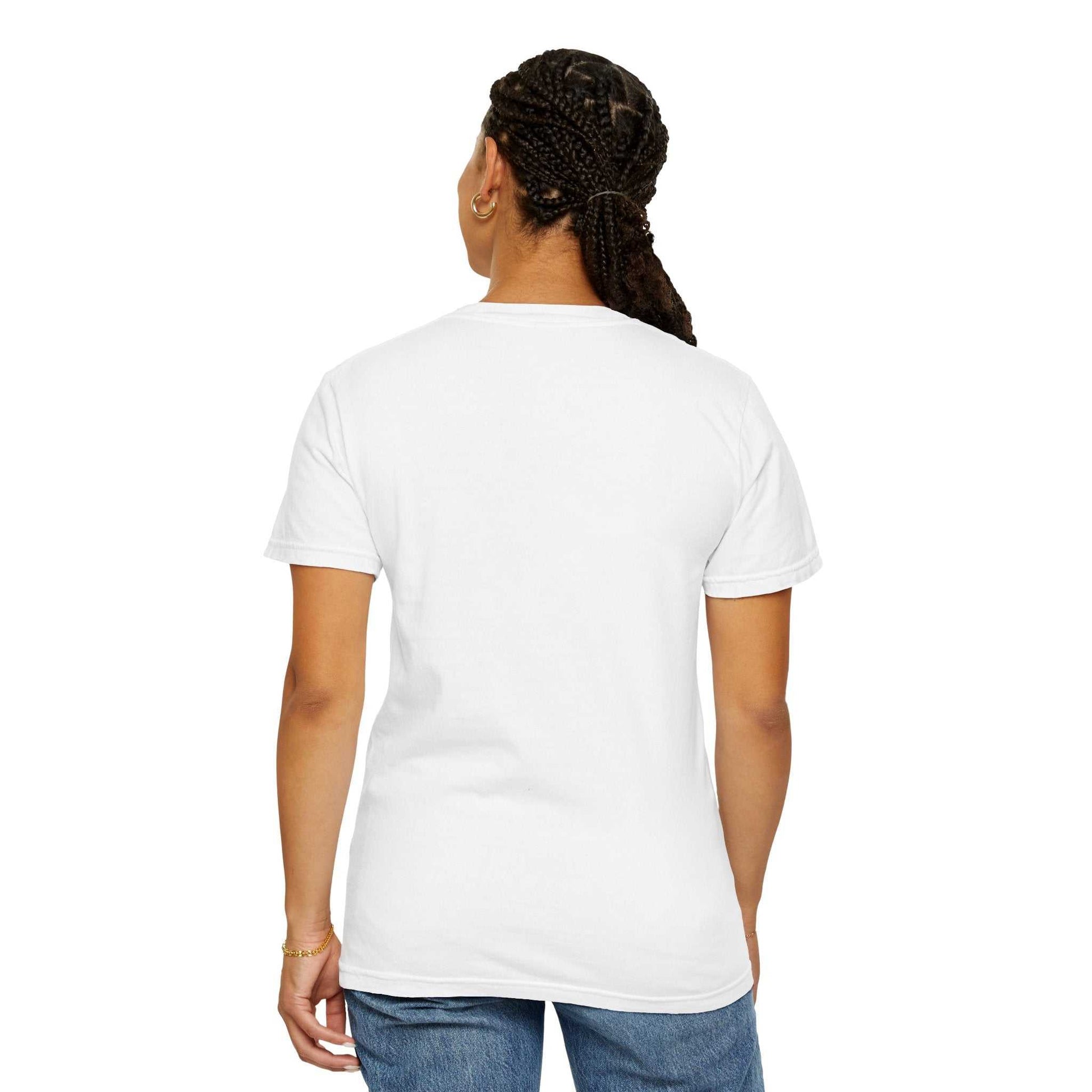 Unisex garment-dyed t-shirt in white, soft-washed with a relaxed fit for daily comfort.