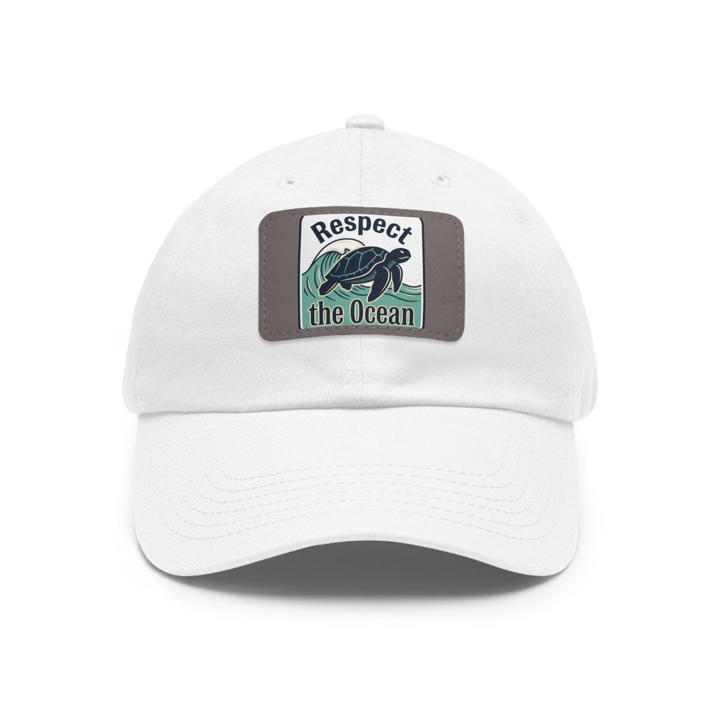Respect the Ocean Leather Patch Dad Hat