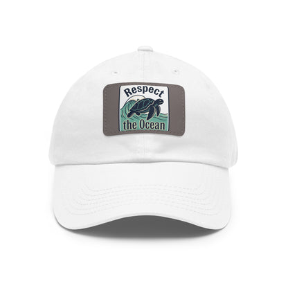 Respect the Ocean Leather Patch Dad Hat