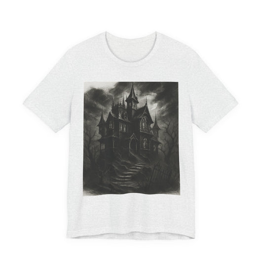 Haunted Mansion Graphic Tee — Gothic Haunted House T‑Shirt