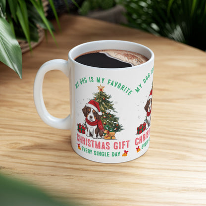 Festive Dog Lover's Mug | Christmas Gift, Dog Mom Cup, Cute Holiday Mug, Pet Lover Coffee Cup, Personalized Pet Gifts